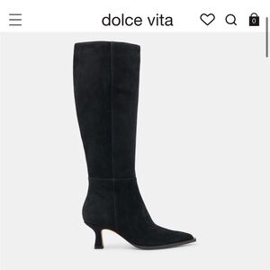 Dolce Vita Black Suede Heeled Boots